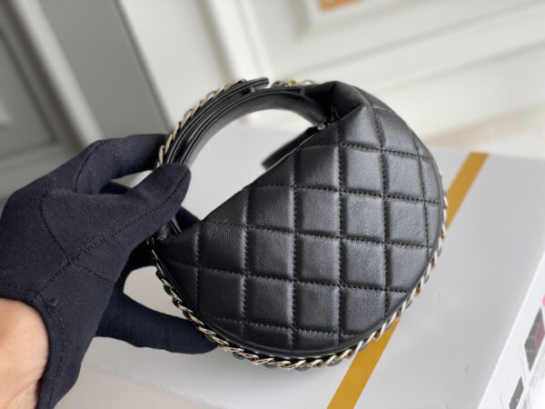 Chanel 23C Round Cruise Pouch Black Bag - Image 4