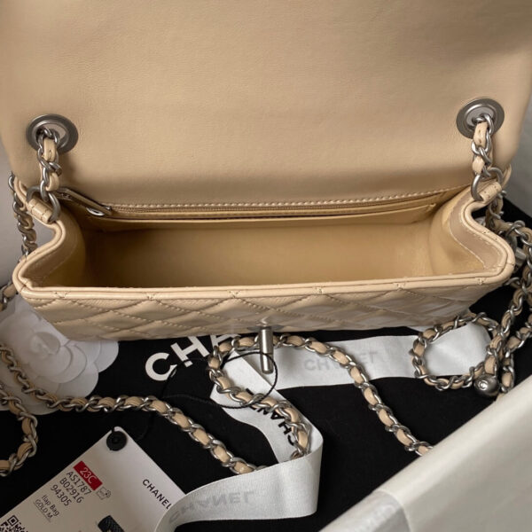 Chanel Mini Rectangular Flap Bag Beige - Image 6