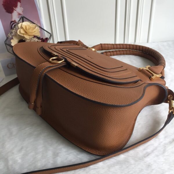 Chloe Marcie Double Carry Brown Bag - Image 3