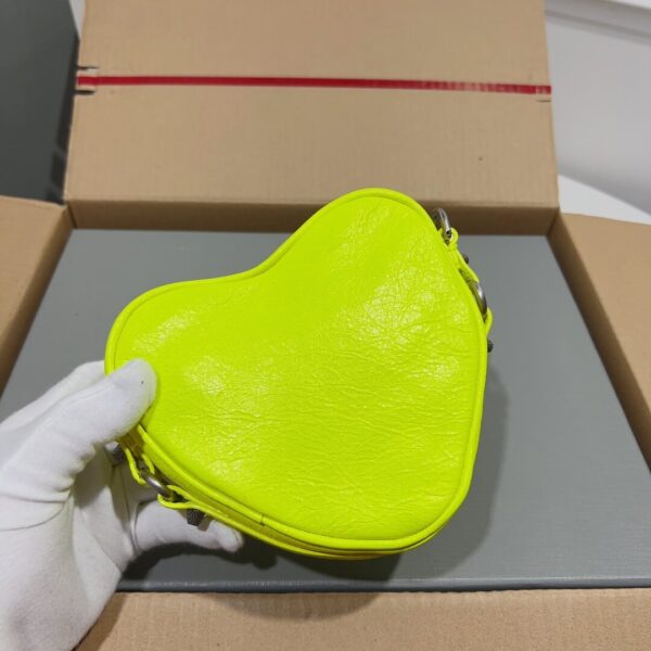 Lime Green Heart Rivet Bag - Image 4