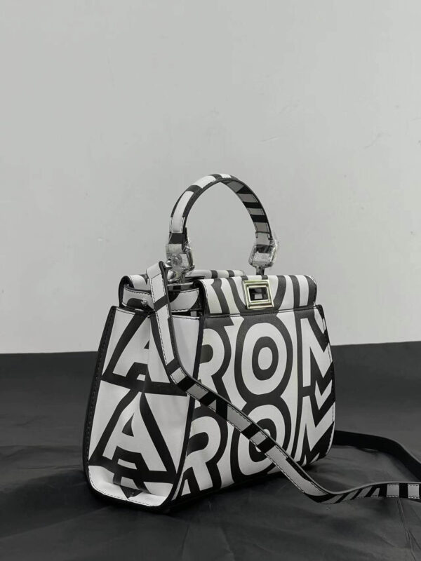 Fendi Peekaboo Bag Capsule Leather Black/White - Image 3