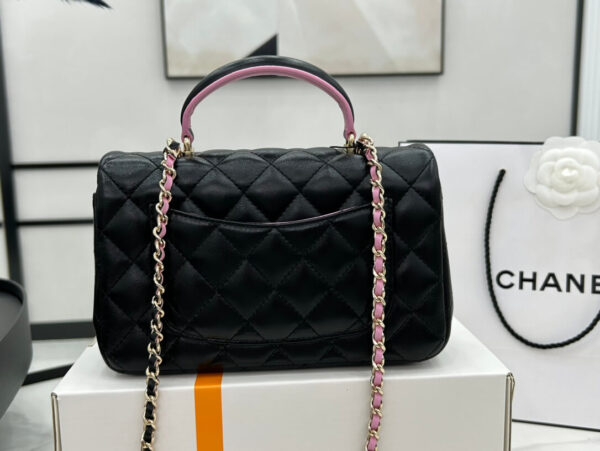 Chanel Mini Rectangular Flap with Top Handle Black Bag - Image 3
