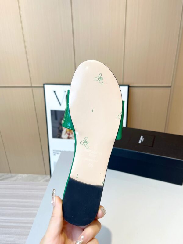YSL Flat Green Slides - Image 3