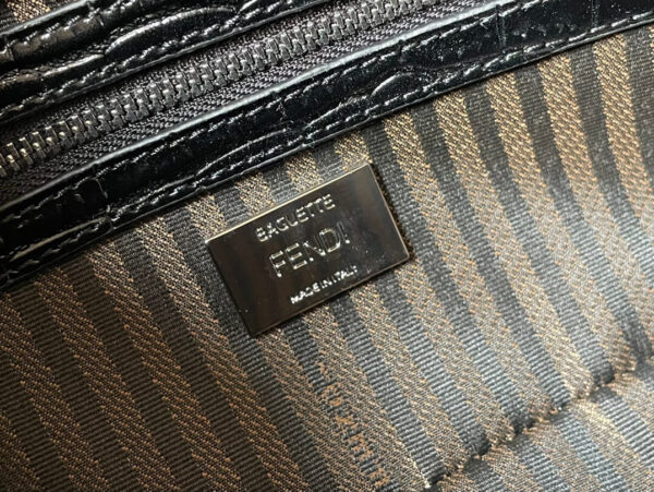 Fendi Baguette Black Bag Crocodile Leather - Image 7
