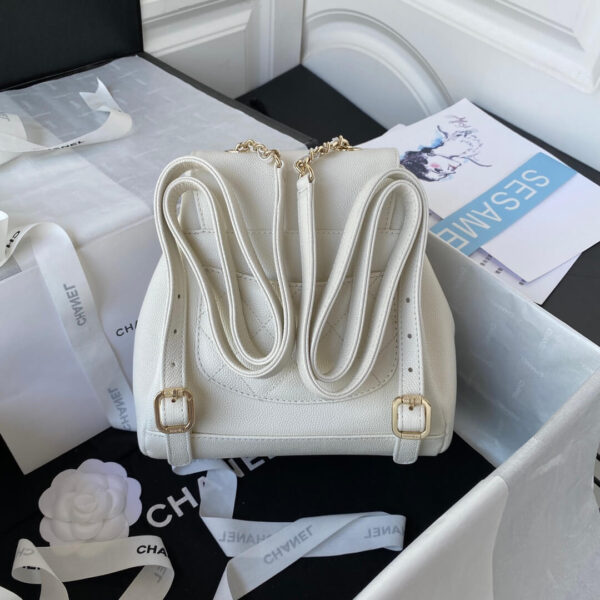 Chanel Affinity White Backpack - Image 4