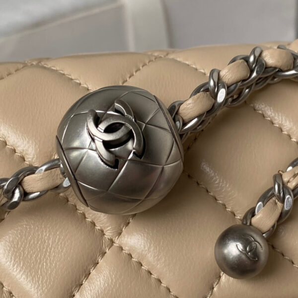 Chanel Mini Rectangular Flap Bag Beige - Image 7
