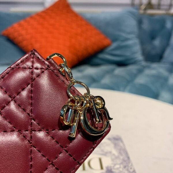 Dior Dior 5-Gusset Card Holder Dark Red - Image 7