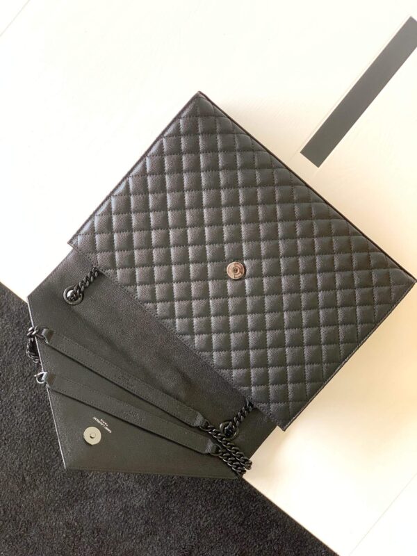 YSL Large Envelope Matelassé Leather Shoulder Bag - Image 8