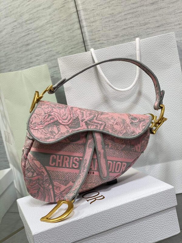 Christain Dior Saddle Pink Multicolored Bag