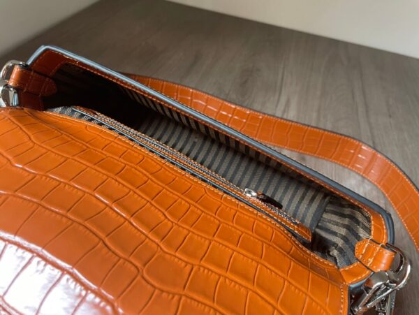 Fendi Baguette Brown Bag Crocodile Leather - Image 4