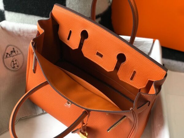 Hermes Birkin Orange Bag - Image 3