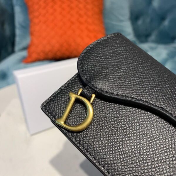 Dior Saddle Flap Card Holder Black - Image 3