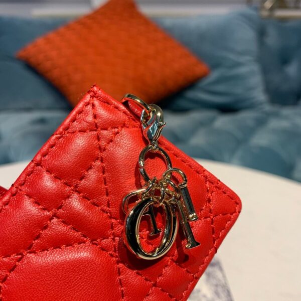 Dior Dior 5-Gusset Card Holder Red - Image 3