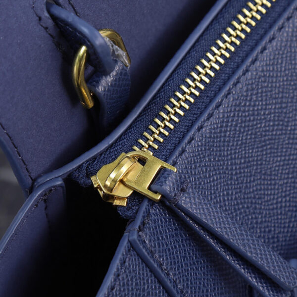 Celine Nano Belt Bag In Grained Calfskin Leather Blue Bag - Image 5