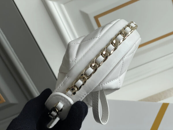 Chanel 23C Round Cruise Pouch White Bag - Image 5