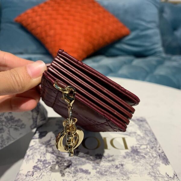 Dior Dior 5-Gusset Card Holder Dark Red - Image 4
