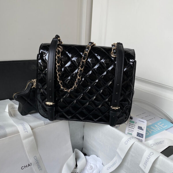 Chanel 24C Backpack with Star Patent Gold - Image 3