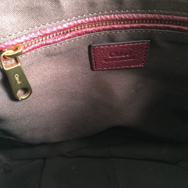 Chloe Marcie Double Carry Bag Plum Burgundy - Image 3