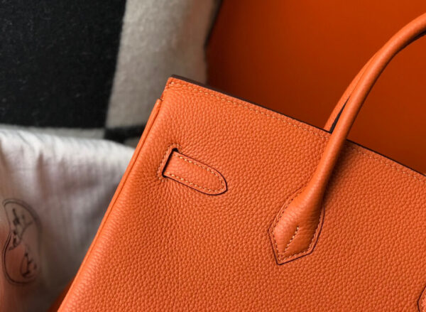 Hermes Birkin Orange Bag - Image 4