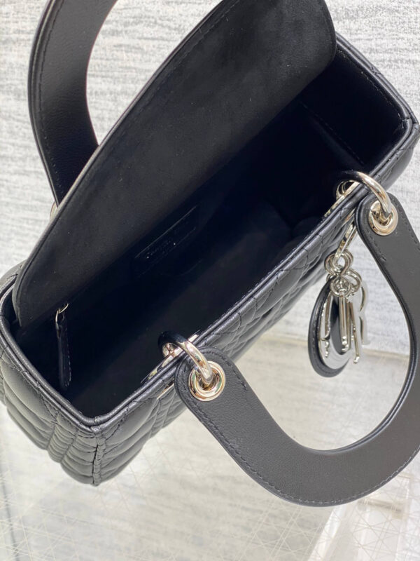 Lady Dior Bag Black Silver Hardware - Image 3