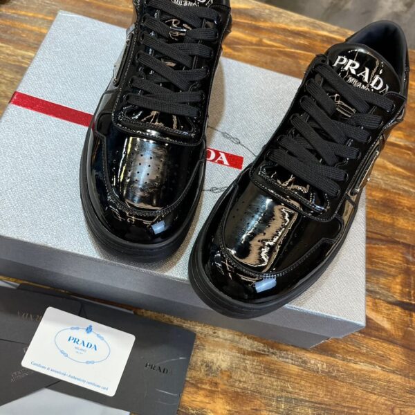 Prada Men's Downtown Sneakers in Patent Leather - Image 5