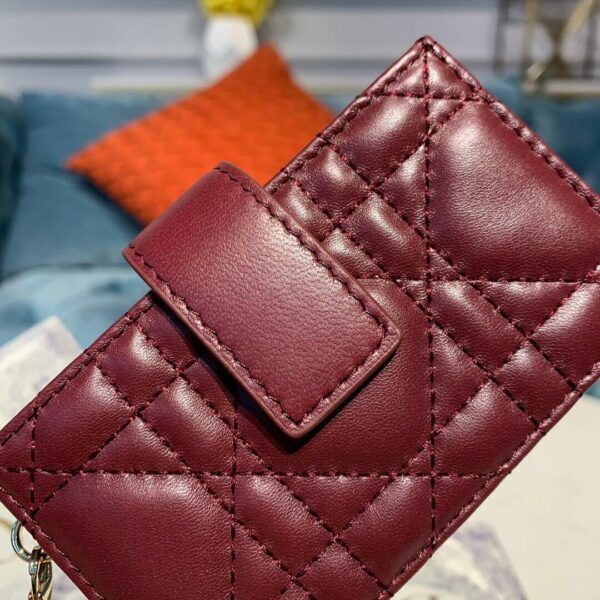 Dior Dior 5-Gusset Card Holder Dark Red - Image 5