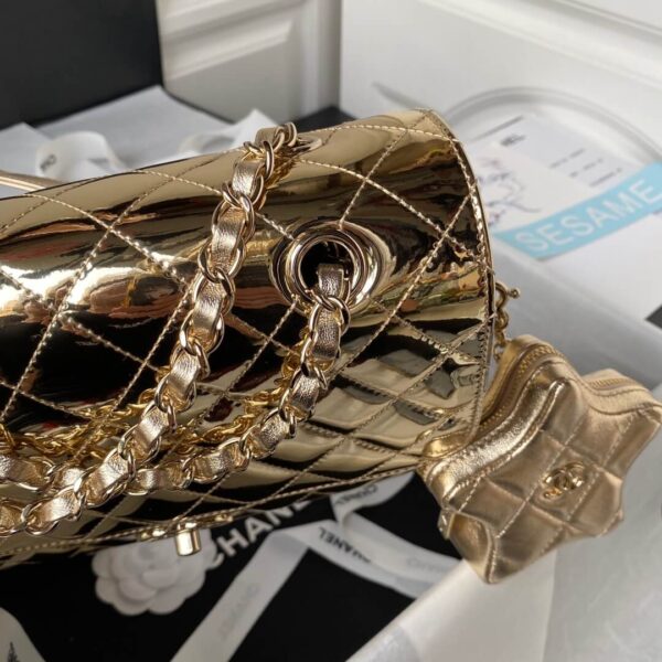 Chanel 24C Backpack with Star Patent Gold - Image 4