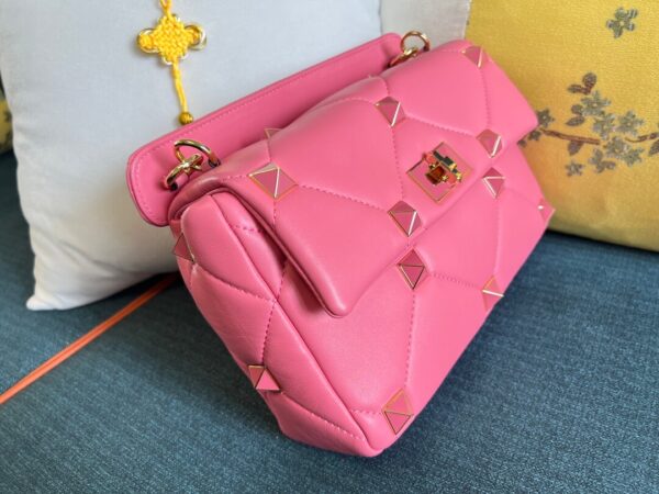 Valentino Garavani Roman Stud Pink Bag - Image 5