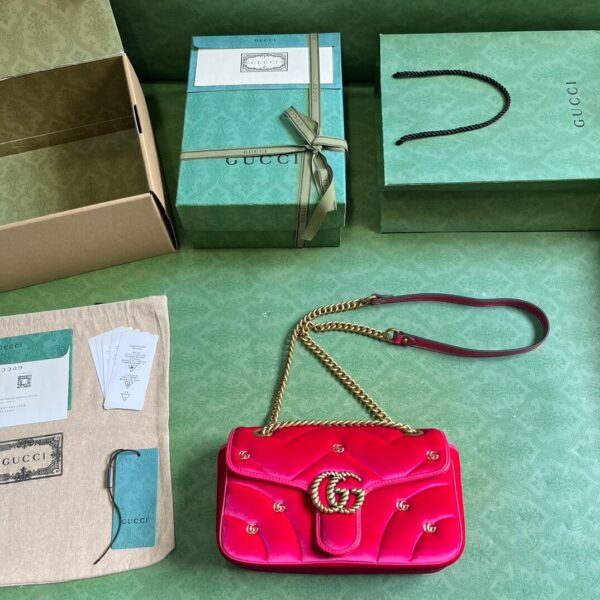 Gucci Marmont Velvet Red Bags - Image 4
