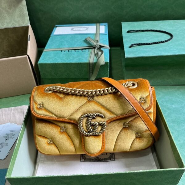 Gucci Marmont Velvet Yellow Bags