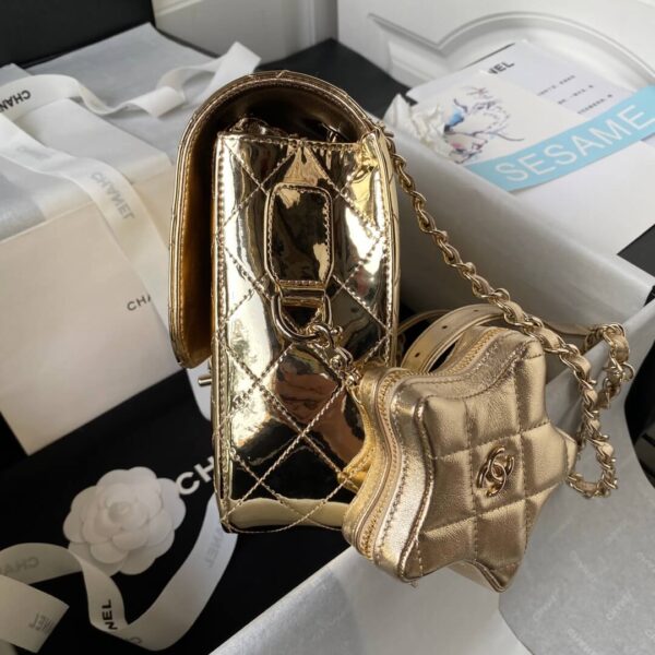 Chanel 24C Backpack with Star Patent Gold - Image 2