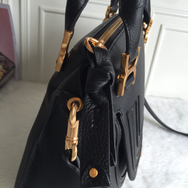 Chloe Marcie Double Carry Bag Black - Image 5