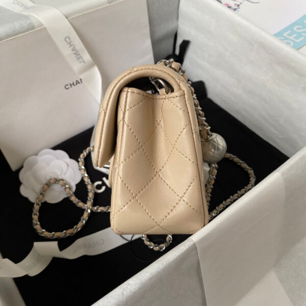 Chanel Mini Rectangular Flap Bag Beige - Image 4