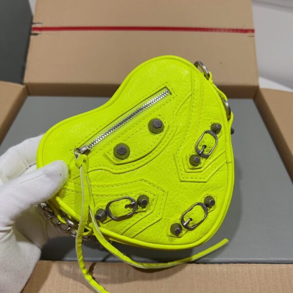 Lime Green Heart Rivet Bag - Image 7