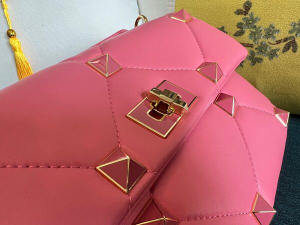 Valentino Garavani Roman Stud Pink Bag - Image 6