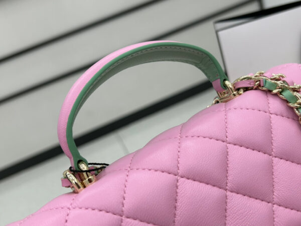Chanel Mini Rectangular Flap with Top Handle Pink Bag - Image 6