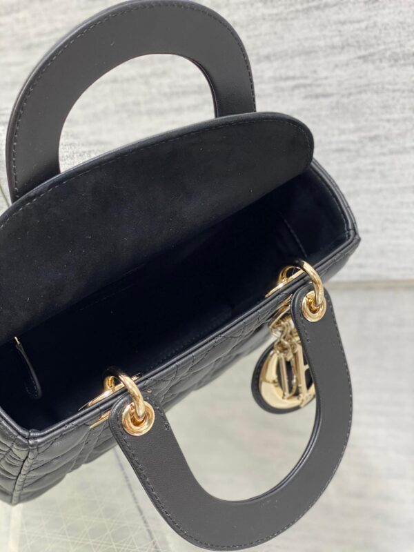 Lady Dior Bag Black Gold Hardware - Image 4