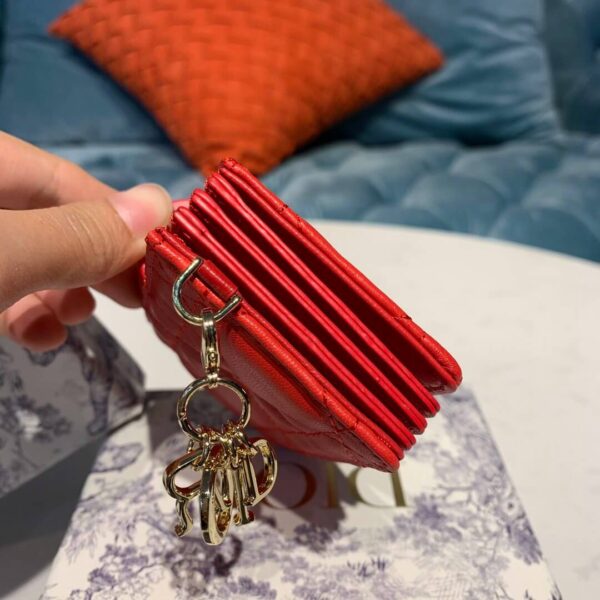 Dior Dior 5-Gusset Card Holder Red - Image 5
