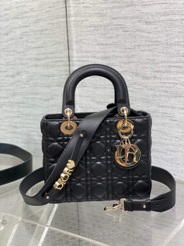 Lady Dior Bag Black Gold Hardware