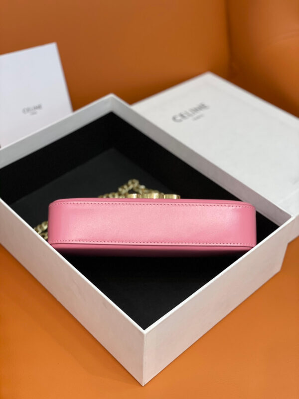 Celine Pink Triomphe Shoulder Bag with Chain - Image 4