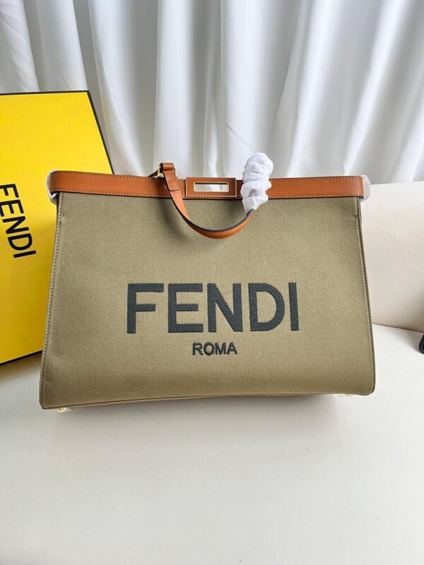 Fendi Women's X-tote Bag In Canvas With Thread-embroidered Ff Monogram - Image 6