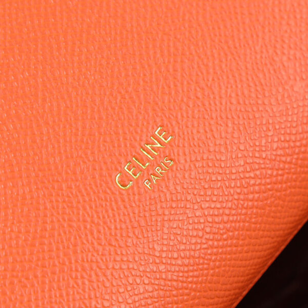 Celine Nano Belt Bag In Grained Calfskin Leather Orange Bag - Image 6
