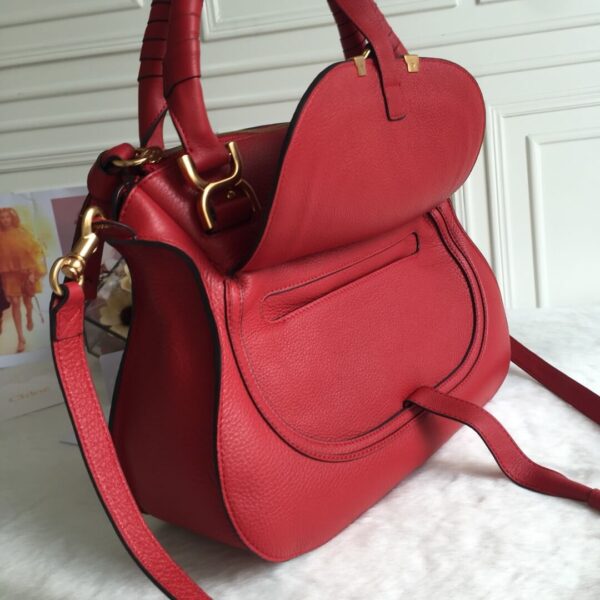 Chloe Marcie Double Carry Red Bag - Image 6