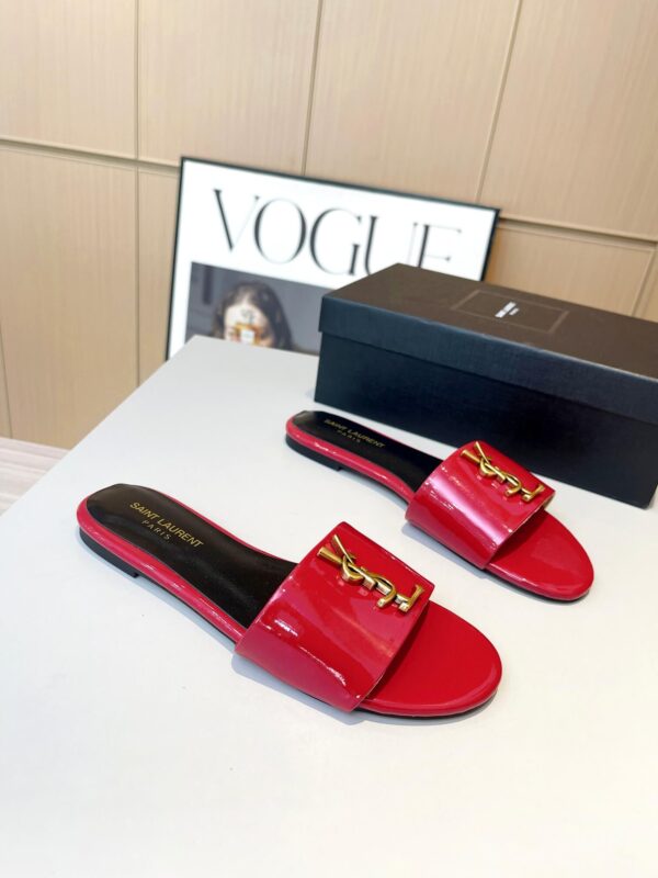 YSL Flat Red Slides - Image 6