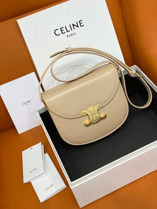 Celine Besace Clea In Shiny Calfskin Leather Bag