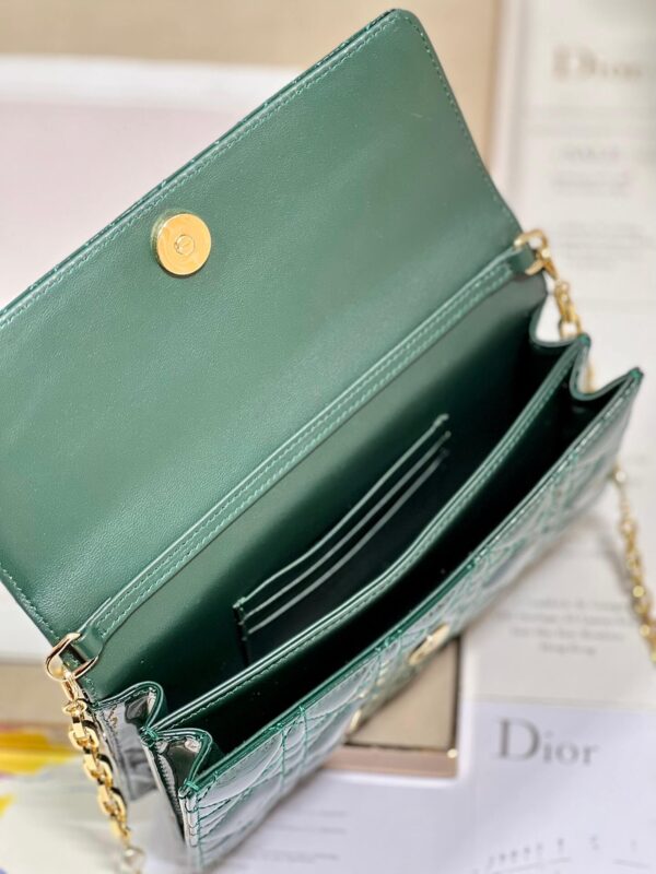 Miss Dior Top Handle Bag Green in Patent Leather - Image 8