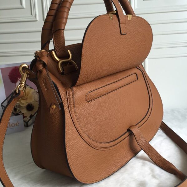 Chloe Marcie Double Carry Brown Bag - Image 8