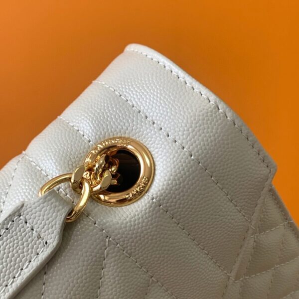 YSL White Large Envelope Matelassé Leather Shoulder Bag - Image 6