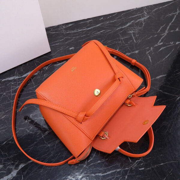 Celine Nano Belt Bag In Grained Calfskin Leather Orange Bag - Image 7