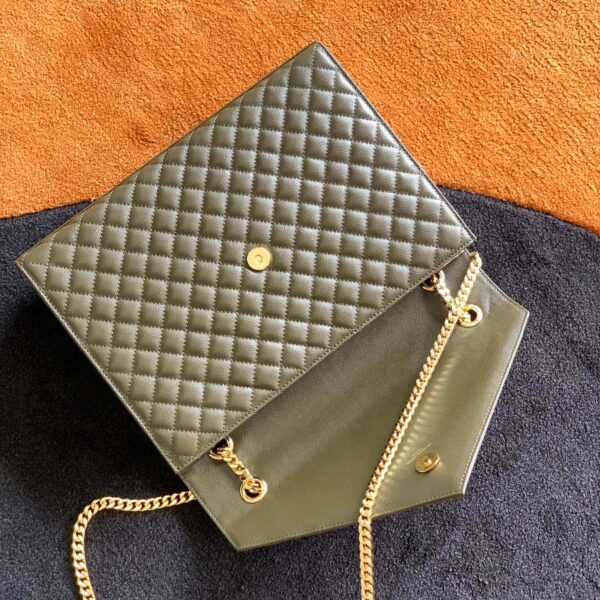 YSL Large Envelope Matelassé Leather Shoulder Bag - Image 8